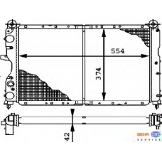 8MK 376 716-141 HELLA Радиатор, охлаждение двигателя