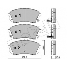 22-0783-0 METELLI Комплект тормозных колодок, дисковый тормоз