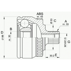 CVJ5233.10 OPEN PARTS Шарнирный комплект, приводной вал