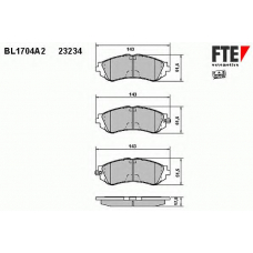 BL1704A2 FTE Комплект тормозных колодок, дисковый тормоз