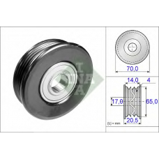 532 0279 20 INA Паразитный / ведущий ролик, поликлиновой ремень