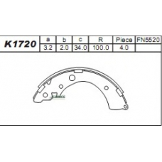 K1720 ASIMCO Комплект тормозных колодок