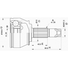 CVJ5525.10 OPEN PARTS Шарнирный комплект, приводной вал