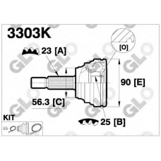 3303K GLO Шарнирный комплект, приводной вал
