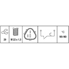 6ZT 007 835-101 HELLA Термовыключатель, вентилятор радиатора