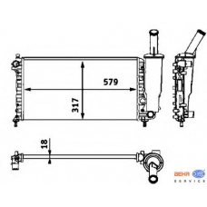 8MK 376 718-581 HELLA Радиатор, охлаждение двигателя