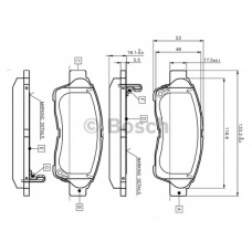 0 986 TB2 222 BOSCH Комплект тормозных колодок, дисковый тормоз