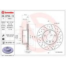 09.9752.1X BREMBO Тормозной диск