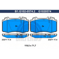 B1.G102-0574.2 GALFER Комплект тормозных колодок, дисковый тормоз