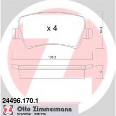 24496.170.1 ZIMMERMANN Комплект тормозных колодок, дисковый тормоз