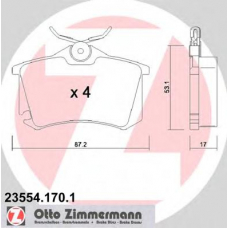 23554.170.1 ZIMMERMANN Комплект тормозных колодок, дисковый тормоз