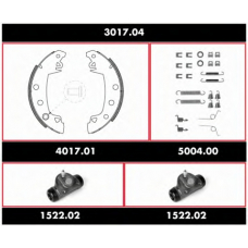 3017.04 REMSA Комплект тормозов, барабанный тормозной механизм