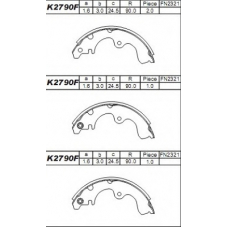 K2790F ASIMCO Комплект тормозных колодок