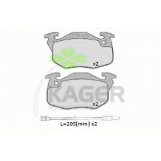 35-0122 KAGER Комплект тормозных колодок, дисковый тормоз