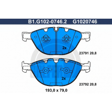 B1.G102-0746.2 GALFER Комплект тормозных колодок, дисковый тормоз