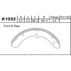 K1552 ASIMCO Комплект тормозных колодок