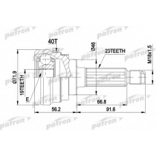 PCV1280 PATRON Шарнирный комплект, приводной вал