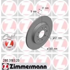 280.3183.20 ZIMMERMANN Тормозной диск