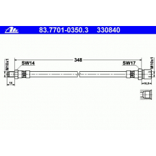 83.7701-0350.3 ATE Тормозной шланг