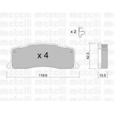22-0426-0 METELLI Комплект тормозных колодок, дисковый тормоз