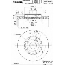 09.B344.41 BREMBO Тормозной диск