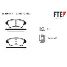 BL1892A3 FTE Комплект тормозных колодок, дисковый тормоз
