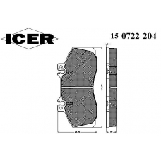 150722-204 ICER Комплект тормозных колодок, дисковый тормоз