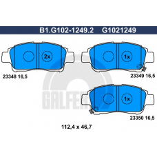 B1.G102-1249.2 GALFER Комплект тормозных колодок, дисковый тормоз