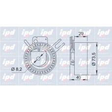 15-3099 IPD Натяжной ролик, ремень грм
