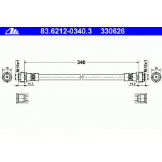 83.6212-0340.3 ATE Тормозной шланг