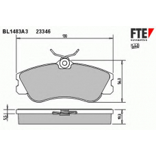 BL1483A3 FTE Комплект тормозных колодок, дисковый тормоз