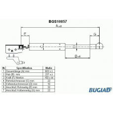 BGS10857 BUGIAD Газовая пружина, крышка багажник