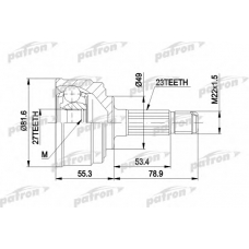 PCV1086 PATRON Шарнирный комплект, приводной вал