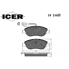 181445 ICER Комплект тормозных колодок, дисковый тормоз
