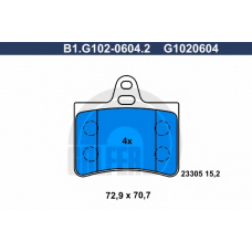 B1.G102-0604.2 GALFER Комплект тормозных колодок, дисковый тормоз