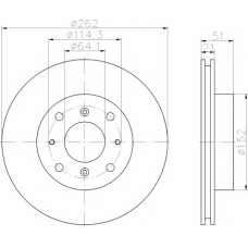 8DD 355 102-121 HELLA PAGID Тормозной диск