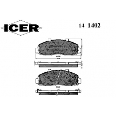 141402 ICER Комплект тормозных колодок, дисковый тормоз