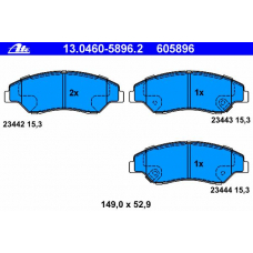 13.0460-5896.2 ATE Комплект тормозных колодок, дисковый тормоз