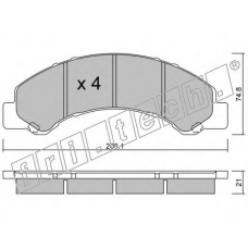 636.0 fri.tech. Комплект тормозных колодок, дисковый тормоз