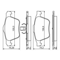 0 986 494 245 BOSCH Комплект тормозных колодок, дисковый тормоз