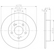 8DD 355 108-551 HELLA Тормозной диск