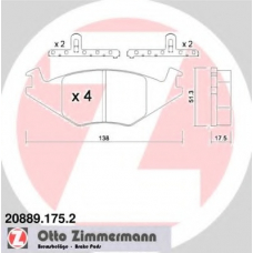 20889.175.2 ZIMMERMANN Комплект тормозных колодок, дисковый тормоз