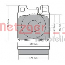 1170123 METZGER Комплект тормозных колодок, дисковый тормоз