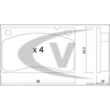 V95-0049 VEMO/VAICO Комплект тормозных колодок, дисковый тормоз