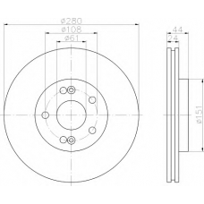 8DD 355 108-621 HELLA Тормозной диск