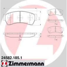 24582.185.1 ZIMMERMANN Комплект тормозных колодок, дисковый тормоз