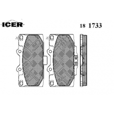 181733 ICER Комплект тормозных колодок, дисковый тормоз