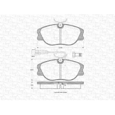 363702160538 MAGNETI MARELLI Комплект тормозных колодок, дисковый тормоз