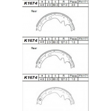 K1674 ASIMCO Комплект тормозных колодок