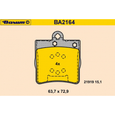 BA2164 BARUM Комплект тормозных колодок, дисковый тормоз